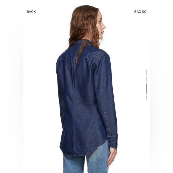 Rag & Bone Navy Wyatt Denim Shirt - ICONS Collection - Picture 3 of 10